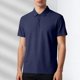 thumbnail image 1 of Blusa y camisa de manga corta con cuello vuelto para hombre, color liso, informal, holgada, a la moda, de seda helada, sin costuras, transpirable, elástica, con botones, de cedro, blusa de manga corta, 1 of 6