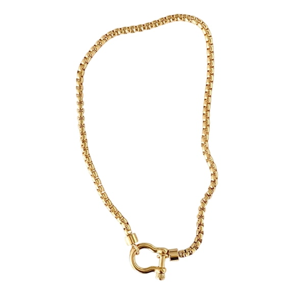 Aellinatey Stainless Steel Carabiner Clasp Necklace Unisex Fashion Versatile Jewelry