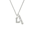 thumbnail image 2 of Delight Jewelry Silvertone Crystal Initial - L - Silvertone Hope Anchors the Soul Bar Charm Necklace, 23", 2 of 4