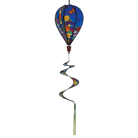 In the Breeze 0988 — Spring Pansies Hot Air Balloon — 6 Panel Spinning Balloon — Outdoor Hanging Decoration