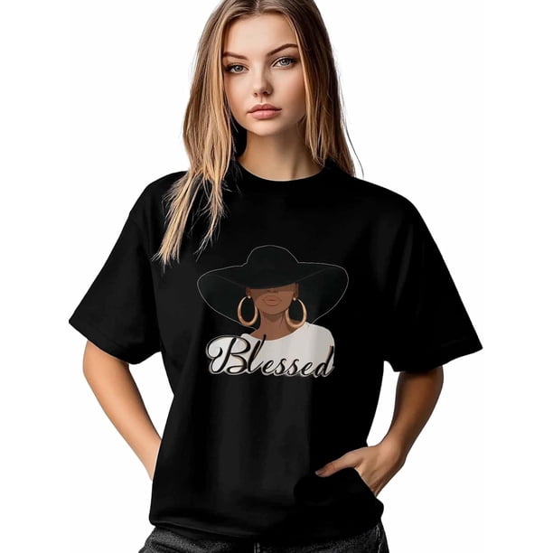 Camiseta de mujer, camisetas de manga corta, camisetas casuales, camisetas de mujer con aretes grandes y cuello redondo para mujer
