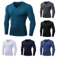 thumbnail image 2 of Qingpeng Classic Shirt for Men Casual Slim Solid Shirt for Men Round Neck Long Sleeves Basic Shirt, 2 of 4