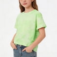 thumbnail image 2 of BOVXNPU Girls Short Sleeve T-Shirts Short Sleeve Round Neck T Shirt Kids Casual Summer Tops, 2 of 7
