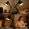 thumbnail image 5 of Metal Desk Lamp with Clamp, Swing Arm, Architect Adjustable Gooseneck Table Lamp, Clip Desk YANTONs for Home Office, Study, Work, Reading, E26 Base, Multi-Joint– Includes Bulb, 5 of 5