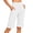 White, variant on Workout Shorts Women with Liner Women's High Waist Yoga Shorts 5", Relaxed Fits Bermuda Shorts with Pockets, Soft Stretch Sports Daily Bottoms Beige XXL