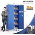 thumbnail image 4 of Ktaxon 72''H Garage Storage Cabinet with Pegboards, Metal Storage Cabinet with Wheels, Locking Doors and Adjustable Shelves, Blue, 4 of 10