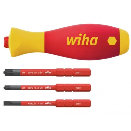 Wiha Softfinish Electric Slimvario Screwdriver Set, 4 Piece