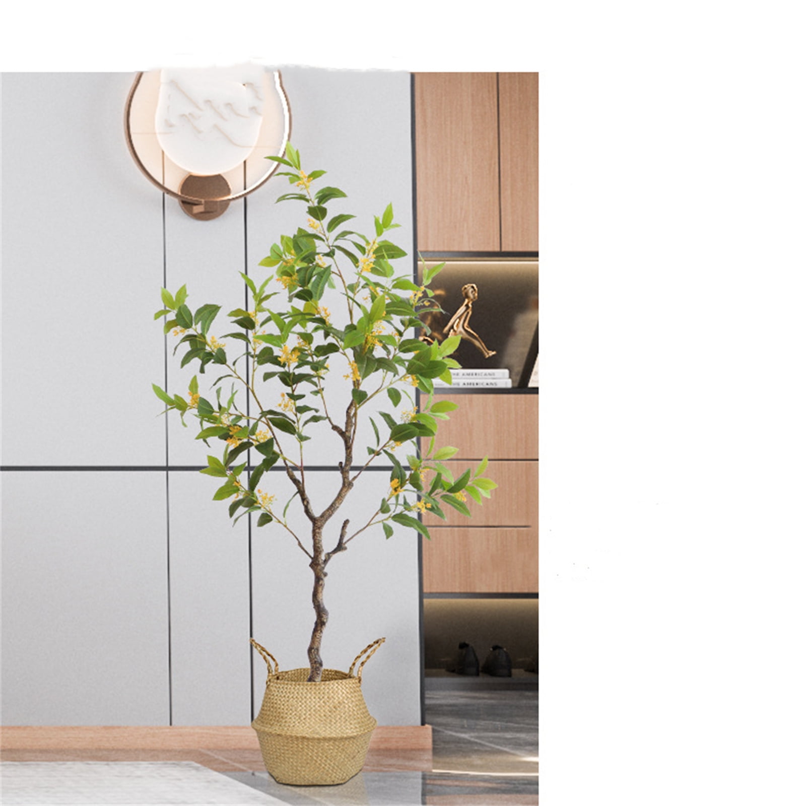 Artificial Osmanthus Tree Faux Plant Potted, Adjustable Branches, Realistic Fake Osmanthus Flowers Tree For Home Front Door Outdoor Indoor Decoration