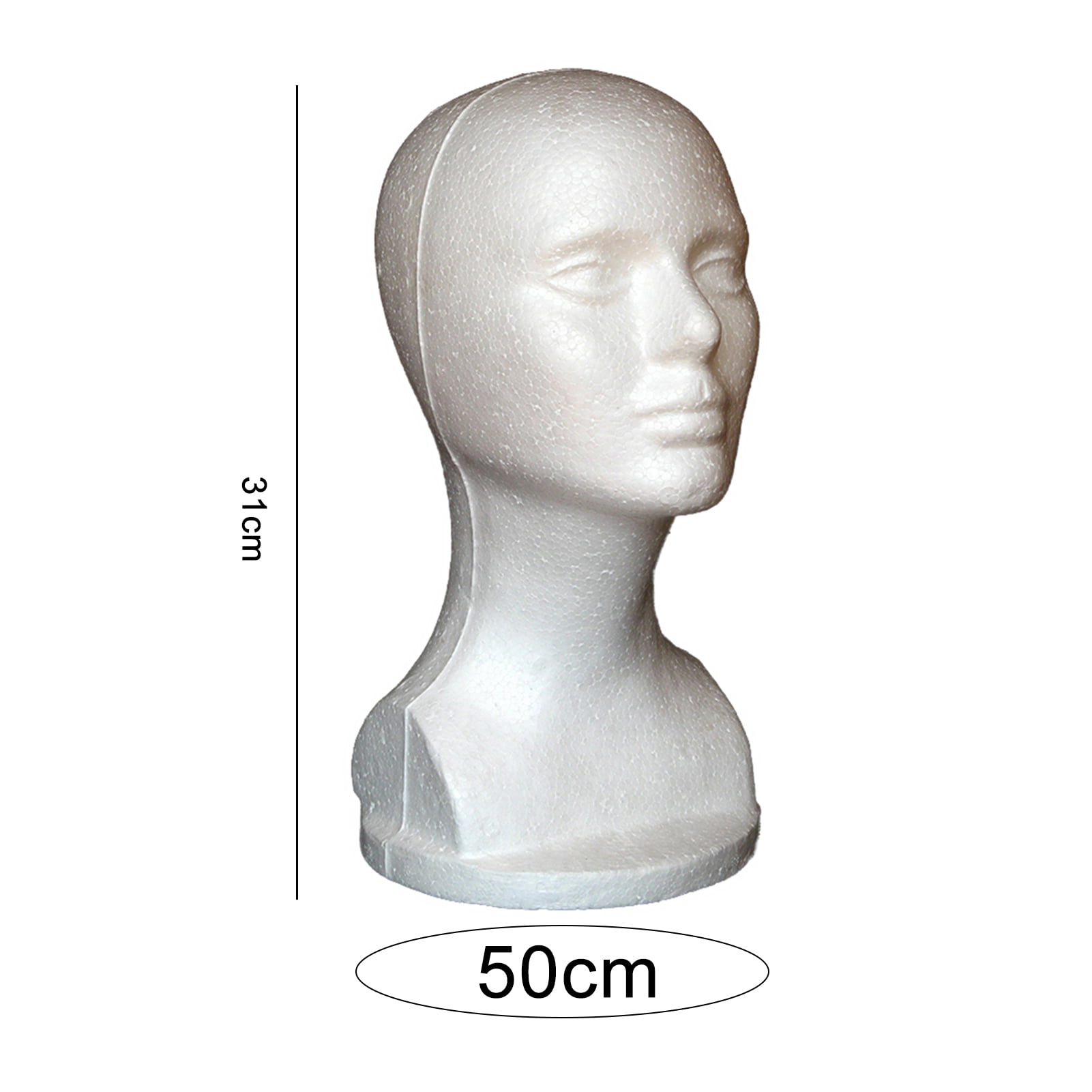 Happydeer 12 Styrofoam Wig Head - Foam Mannequin Wig Stand and Holder -  Style, Model And Display Hair, Hats and Hairpieces - For Home, Salon and  Travel,White Pack of 2 