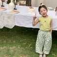 thumbnail image 2 of Gunia Kids Girls Cargo Pants Wide Leg Toddler Baby Boy Classic Pants Personality Fashion Print Long Pants Summer Fall Harem Pants 12M-9Y, 2 of 5