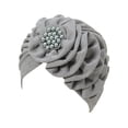 thumbnail image 2 of Gray Headband for Women's Eid Al Fitr Season Flower Solid Color Wrinkled Long Strip Single Side Sticker Headscarf Hat Muslim Headscarf, 2 of 5
