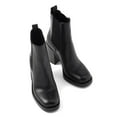 thumbnail image 3 of XYD Women Closed Square Toe Chelsea Boots Platform Pull on Mid Block Heels Fashion Dress Ankle Booties Size 11 Black, 3 of 4