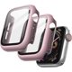 thumbnail image 1 of Case with Screen Protector Compatible with Apple Watch SE (2022/2020) /Series 6 5 4 44mm, Overall Protective Cover, Built-in Tempered Glass Film High Sensitivity, 2 Pack (Rose Gold), 1 of 5