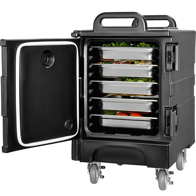 KFFKFF Insulated Food Pan Carrier, 81 Qt Hot Box for Catering, Food Box Carrier with Double Buckles, Front Loading Food Warmer with Handles