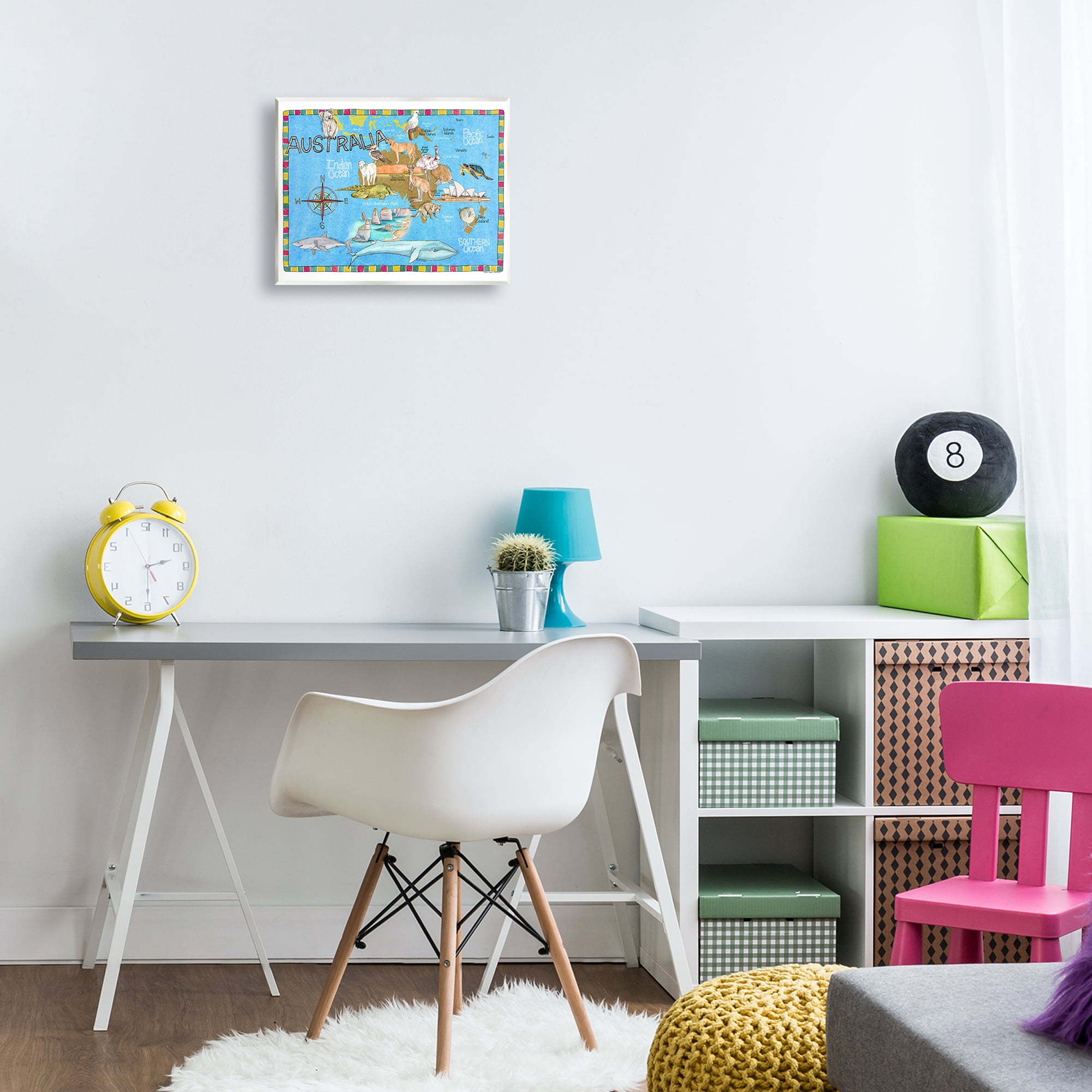 Stupell Industries Australia Animal Map Travel & Places Painting Unframed Art Print Wall Art, 14 x 11