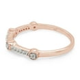 thumbnail image 3 of 1/8 Carat Round Cut Lab Created Moissanite Diamond Station Wedding Band Ring In 14K Rose Gold Over Sterling Silver Jewelry For Women (G-H Color, VVS1 Clarity, 0.12 Cttw)-8.5, 3 of 7