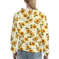 thumbnail image 7 of Lsque Light Green Plaid Sunflower Pattern Casual Women's Hoodie,Hooded Sweatshirt with Kangaroo Pocket,Pullover Hoodie with Eye-catching Drawstrings-Small, 7 of 7
