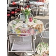 thumbnail image 4 of Outdoor Tablecloth with Umbrella Hole and Zipper, Easter Rabbits Round Table Cloth 60 Inch Waterproof Tablecloth, Cute Bunny Eggs Flowers Botanical Spring Beige Picnic Table Cover for Patio Camping, 4 of 7