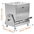 thumbnail image 6 of VEVOR Manual Meat Mixer, 40L Tilt Tank Meat Processing Equipment(Mixing Max 40LBS for Meat), Stainless Steel Meat Mixer, Sausage Mixer Machine with Lid Handle Gear Reducer, Ground Beef Hand Mixer, 6 of 9