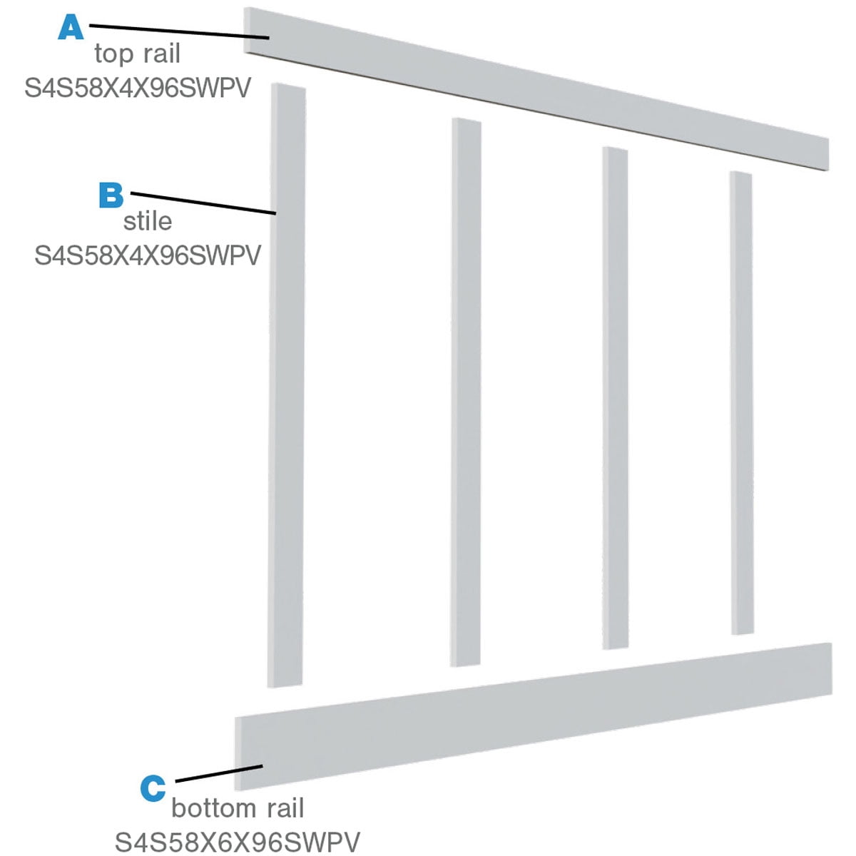 104" Height with 20" Wide Adjustable Wall Panels, Classic Shaker 8' PVC Wainscoting Kit, (for heights up to 104"H)