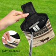 thumbnail image 4 of Haosy American Flag and Cow Golf Mallet Putter Cover Strong Magnetic Leather Golf Club Headcover Closure, 4 of 7