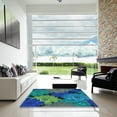 thumbnail image 7 of Ahgly Company Machine Washable Indoor Rectangle Transitional Blue Jay Blue Area Rugs, 2' x 5', 7 of 7