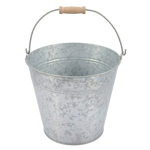 Rustic Planters Silver 1Set 8.1In Iron and Wood