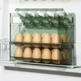 thumbnail image 2 of Tuphregyow Reversible Eggs Shelf for Refrigerator - 3-Layer Transparent Acrylic Egg Storage Container. green, 2 of 7