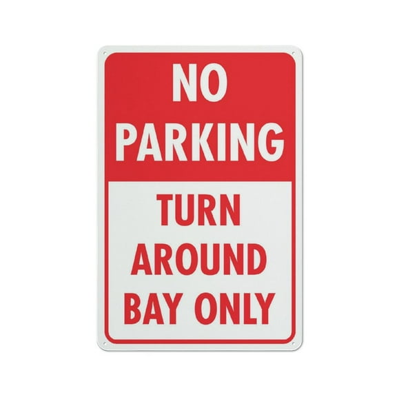 No Parking Turn Around Bay Only Sign 12X8 Inch Tin Sign Great For Garden And Yard Wall Decor