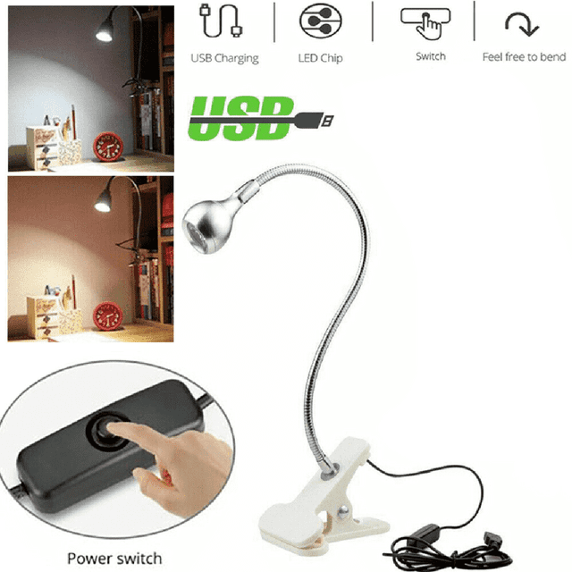 Lampe de Bureau à DEL avec Pince, Lumières à Clip Respectueuses des Yeux pour Maison, Bureau, Lit, Tête de Lit