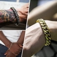 thumbnail image 4 of PROSTEEL Pulseras de eslabones cubanos para hombre, pulsera de cadena de oro de 14 mm, regalo de joyería para mujer, 21 cm, 4 of 9