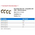 thumbnail image 2 of Rear Brake Shoe Set - Compatible with 2000 - 2004 Kia Spectra 2001 2002 2003, 2 of 2