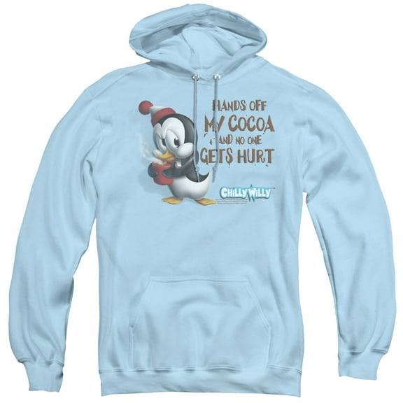 Chilly Willy Hands Off Adult Pullover Hoodie Sweatshirt Light Blue