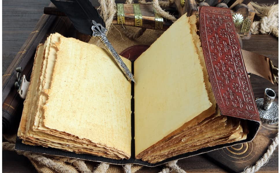 Leather Journal Handmade Third Eye Stone Celtic Triple Moon New Embossed Vintage Daily Notepad Unlined Paper 7 x 5 Inches, Sketchbook & Writing Notebook