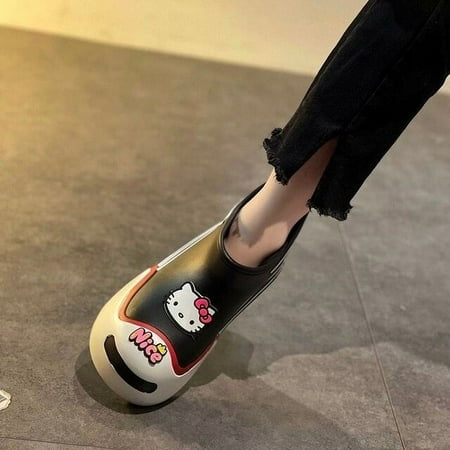 

Sanrio Hello Kitty Cute Rain Boots For Women And Children Black Pink Anti Slip Waterproof Boots New Kawaii EVA Jelly Shoes Y2k