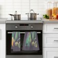 thumbnail image 4 of Yayeee 2 Pack Hand Towels for Bathroom 100% Cotton 16" x 28" Soft Absorbent Kitchen Towel, Abstract Animals, 4 of 7