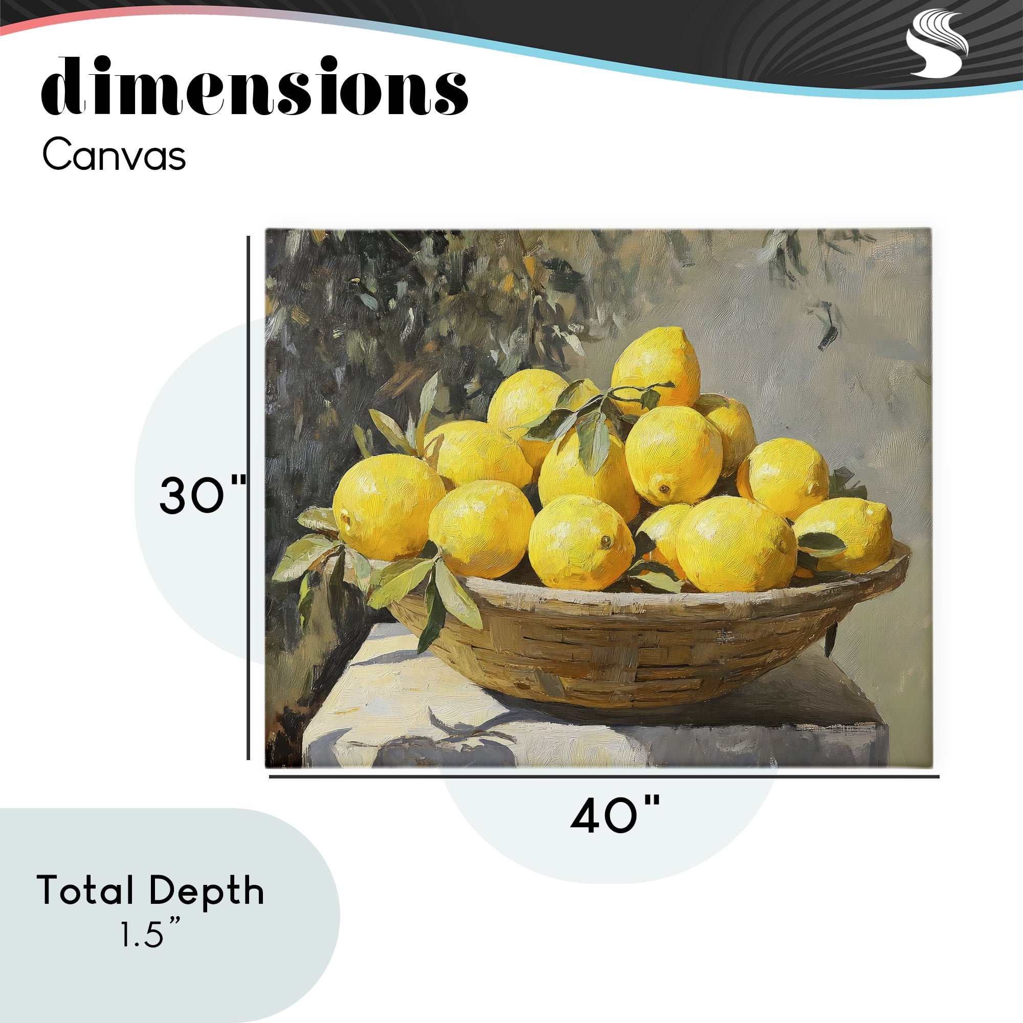 Stupell Industries Basket of Lemons in Sunlight Canvas Wall Art, design by Creative Studio