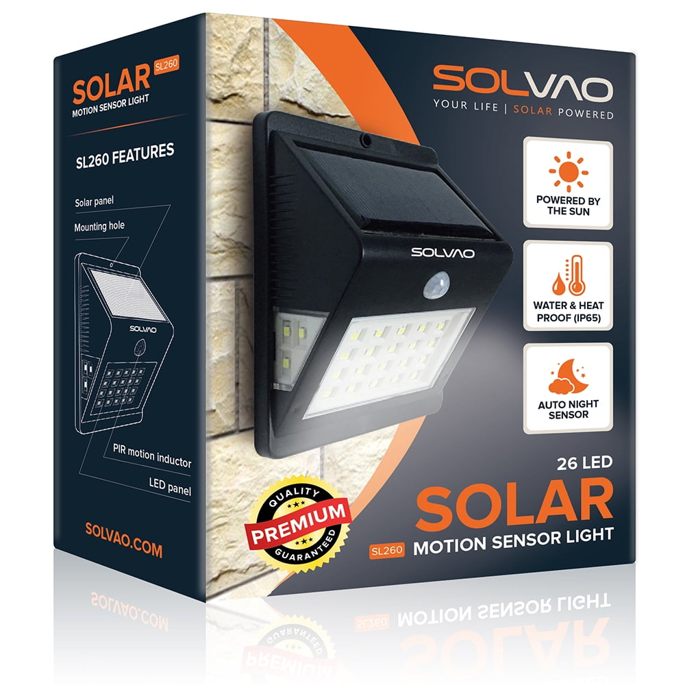 SOLVAO 26 LED Solar Motion Light - Outdoor Solar Motion Sensor Security Light