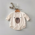 thumbnail image 4 of Sngxgn Baby baby Cotton Long-sleeve Bodysuits(Khaki,80), 4 of 7