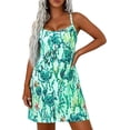 thumbnail image 3 of PRETTYGARDEN Women's Summer Dresses Casual Print Spaghetti Strap Sleeveless Sundress Beach Vacation Cover Ups, 3 of 9