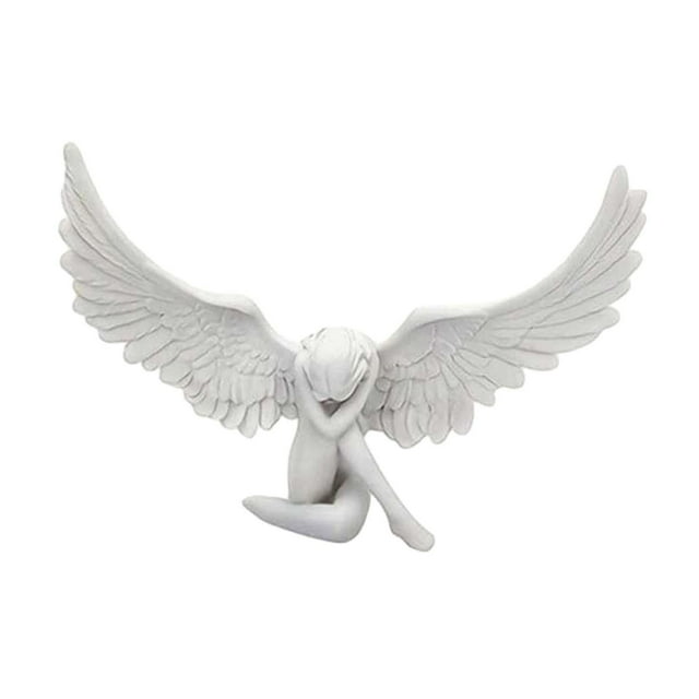 Estatua de ángel, adorno artístico de resina, colección, regalo ideal, escultura creativa, figura de ángel para sala de estar, mesa y jardín.