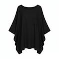 thumbnail image 3 of Hurxie Womens Oversized Tshirts 3/4 Sleeve Drop Shoulder Tops Summer Casual Loose Fit Basic Tee Shirts Black,XL, 3 of 4