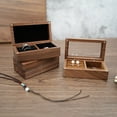 thumbnail image 3 of Dustproof Travel Jewelry Box Multipurpose Wood Mini Jewelry Case for Rings and Earrings, Ideal for Girls on the Go, 3 of 8
