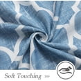 thumbnail image 4 of SHILIU-Rings Lattice Moroccan Tile Print Curtains 54 Inches Long Quatrefoil Linen Textured Semi Sheer Curtain Grommet Window Treatment Set for Living Room Kitchen, Set of 2, 50 x 54 Inch, Blue, 4 of 4