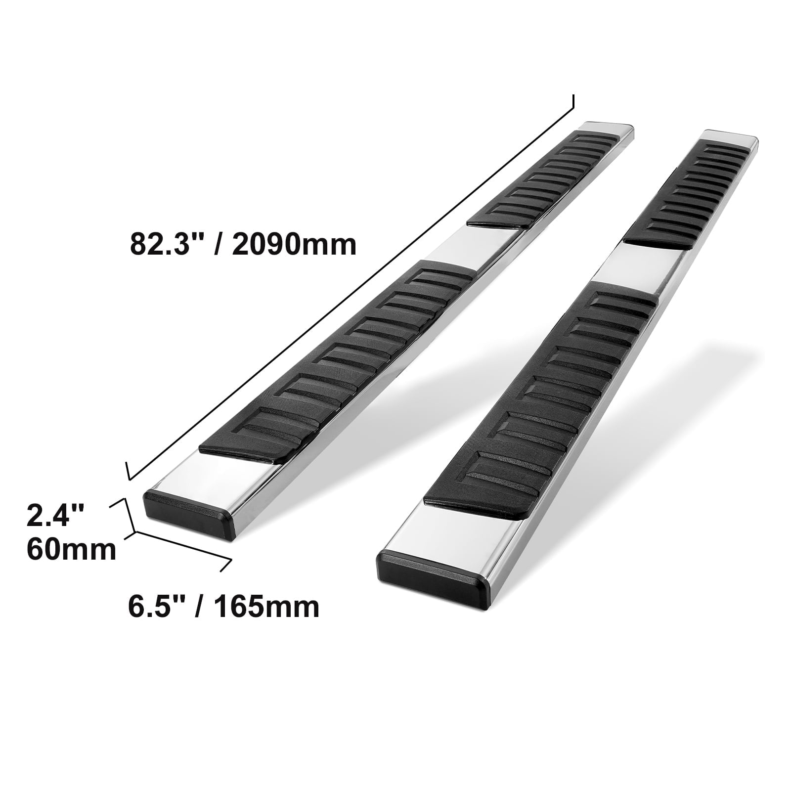 VEVOR Running Boards, 6" Step Bars Compatible with 2009-2018 Dodge Ram 1500/2010-2023 Ram 2500/3500 (Includes 2019-2023 Classic) Crew Cab, 201 Stainless Steel Side Steps Nerf Bars, 500LBS, 2 PCS