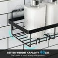 thumbnail image 5 of 3-Pack Shower Caddy Basket Shelf with Soap Holder, No Drilling Traceless Adhesive Shower Wall Shelves, Rustproof Bathroom Shower Storage Organizer, Black, 5 of 7