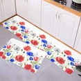 thumbnail image 3 of Kitchen Rugs and Mats,Red Blue Poppy Flower Independence Day 2 Piece Anti Fatigue Area Runner Rug Set Comfort Standing Floor Mat,Country Plant on White Non Slip Absorbent Doormats for Laundry, 3 of 6