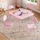 thumbnail image 4 of Juego de Mesa y Sillas Plegables para Niños de 3 Piezas, Centro de Actividades Tapizado en Cuero PU con Estructura de Metal - para Comedor de Niños Pequeños, Manualidades, Aprendizaje y Sala de Juego, 4 of 17