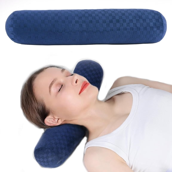 Neck Roll Bolster Pillow for Sleeping, Soft Cotton Removable Machine‑Washable Cover, Support Neck Legs and Back, Slim Cylinder Pillow for Bed Rest and Yoga