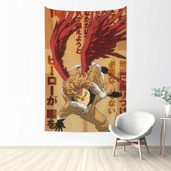 My Hero Academia Hawks Tapestry Wall Hanging Home Decoration Wall Blanket Dormitory Living Room Bedroom Backdrop Poster( 60x40inch)